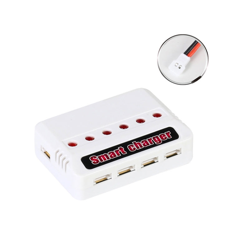 One To Six 3.7V Lithium Battery Drone USB Charger, White XH2.54 Port, White JST Port, White XH4.0 Port, Green XH2.54 Port, Green JST Port, Green XH4.0 Port