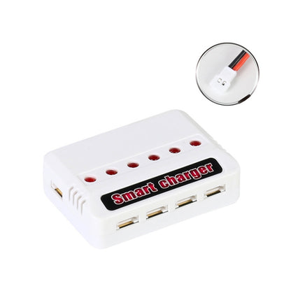 One To Six 3.7V Lithium Battery Drone USB Charger, White XH2.54 Port, White JST Port, White XH4.0 Port, Green XH2.54 Port, Green JST Port, Green XH4.0 Port