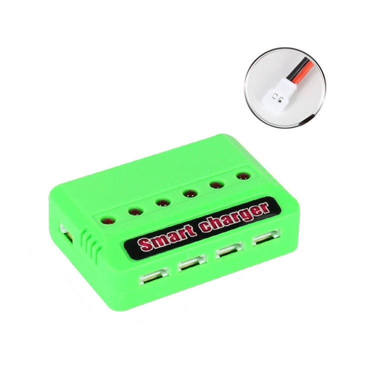 One To Six 3.7V Lithium Battery Drone USB Charger, White XH2.54 Port, White JST Port, White XH4.0 Port, Green XH2.54 Port, Green JST Port, Green XH4.0 Port