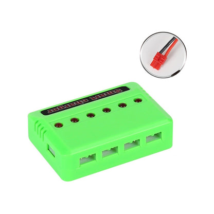 One To Six 3.7V Lithium Battery Drone USB Charger, White XH2.54 Port, White JST Port, White XH4.0 Port, Green XH2.54 Port, Green JST Port, Green XH4.0 Port