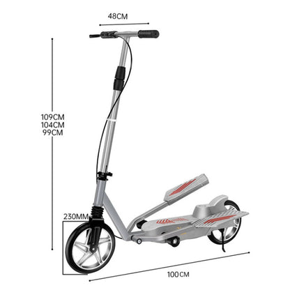 Adult Scooter Two-wheel Mobility Scooter Double Wing Pedal Bike, Standard Silver, Standard Black, Folding Black, Folding Silver
