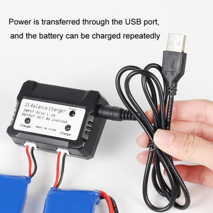 One-To-Two 7.4V Lithium Battery Overcharge Protection USB Charger With Light, XH-3P Plug