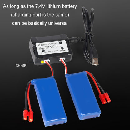 One-To-Two 7.4V Lithium Battery Overcharge Protection USB Charger With Light, XH-3P Plug
