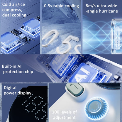 Turbo Handheld Small Fan Outdoor 100-speed Cooling Fan Built-in 4000 mAh Battery
