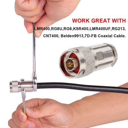 N Male Coax Adapter For LMR400 / RG8 / Belden 9913 / KMR400 RF Coaxial Cable, N Male
