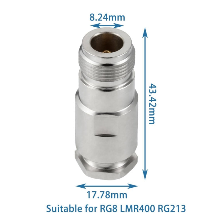 N Female Crimp RF Connector For RG8 / LMR400 / RG213 Cable, N Female Crimp