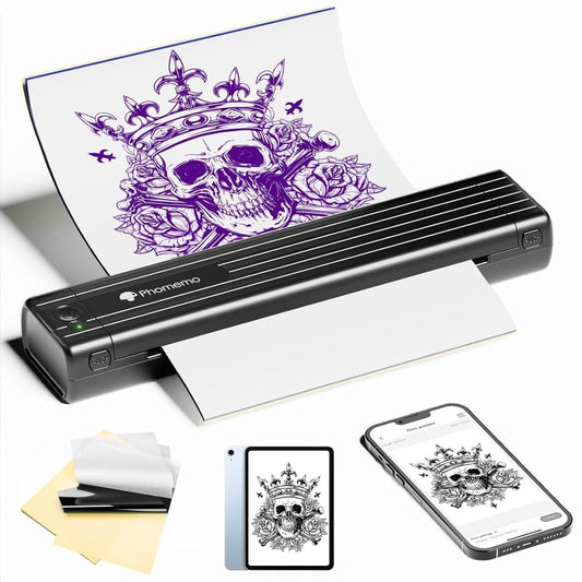 Phomemo TP83-BK Wireless Tattoo Stencil Printer With 10pcs Transfer Paper