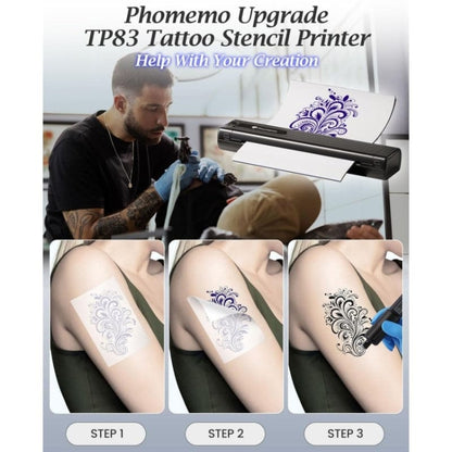 Phomemo TP83-BK Wireless Tattoo Stencil Printer With 10pcs Transfer Paper