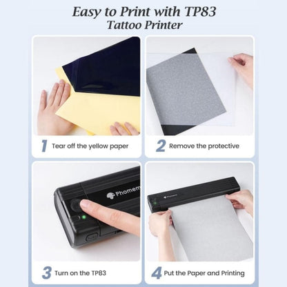 Phomemo TP83-BK Wireless Tattoo Stencil Printer With 10pcs Transfer Paper