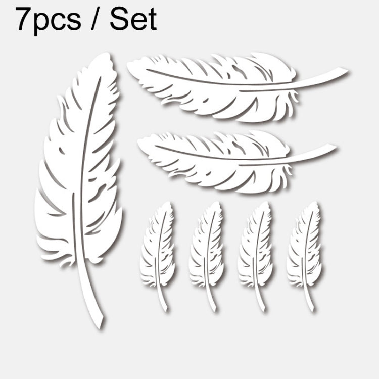 7pcs / Set Car Feather Scratch Decal 3D Reflective Bumper Stickers