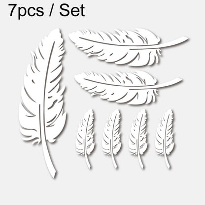 7pcs / Set Car Feather Scratch Decal 3D Reflective Bumper Stickers