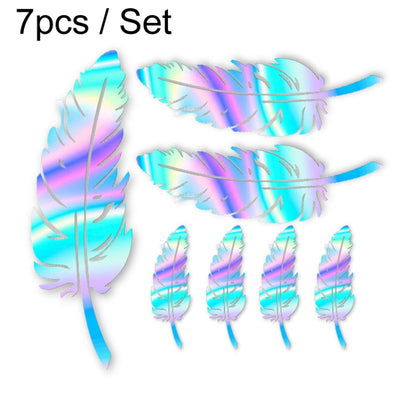 7pcs / Set Car Feather Scratch Decal 3D Reflective Bumper Stickers