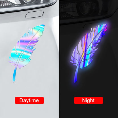 7pcs / Set Car Feather Scratch Decal 3D Reflective Bumper Stickers