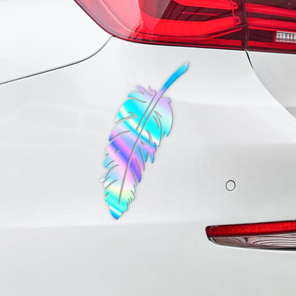 7pcs / Set Car Feather Scratch Decal 3D Reflective Bumper Stickers