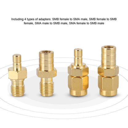 4 In 1 SMA-SMB RF Adaptor All Copper Gold Plated High Frequency Adaptor, 4 In 1 SMA-SMB
