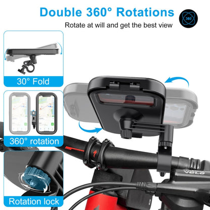 Waterproof Bicycle Cell Phone Holder 360 Rotating Riding Navigation Holder, Handlebar Stand, Handlebar