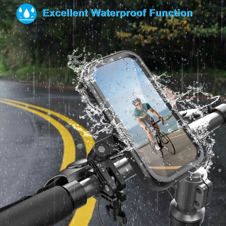 Waterproof Bicycle Cell Phone Holder 360 Rotating Riding Navigation Holder, Handlebar Stand, Handlebar