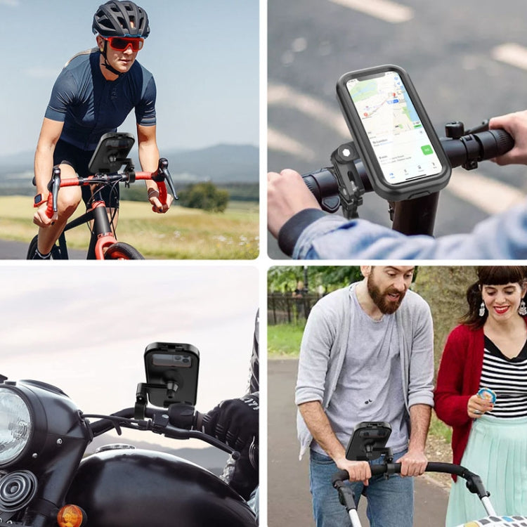 Waterproof Bicycle Cell Phone Holder 360 Rotating Riding Navigation Holder, Handlebar Stand, Handlebar