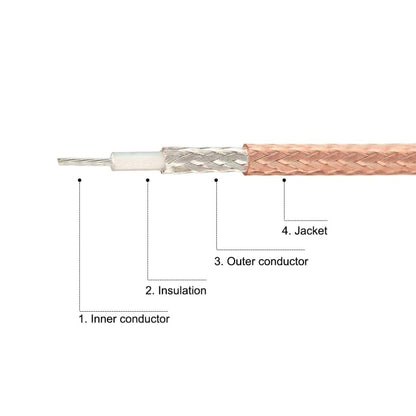 RF Coaxial Cable BNC Male To SMB Female RG316 Adapter Extension Cable, 10cm, 15cm, 20cm, 30cm