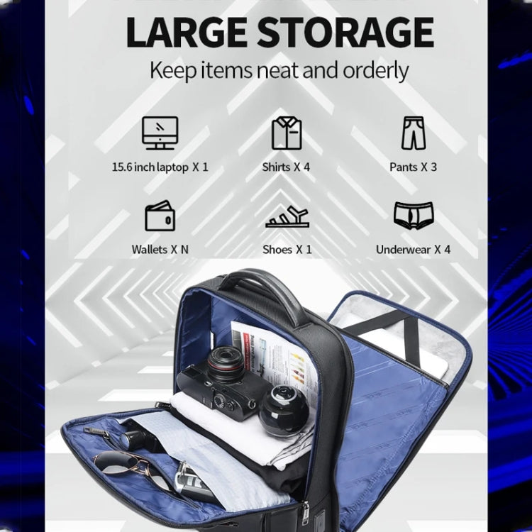 Bopai 61-53111 Large-capacity Waterproof Business Laptop Backpack With USB+Type-C Port, 61-53111