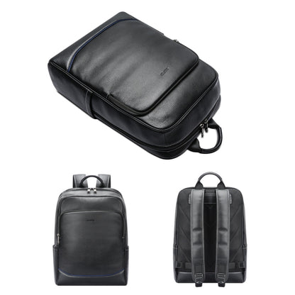Bopai 61-121671A Top-Layer Cowhide Large-Capacity Casual Business Laptop Backpack