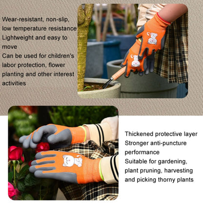 1pair TPE Children Cartoon Gloves Hamster Parrot Anti-scratch Bite Student Gardening Protective Anti-slip Wear-resistant Gloves, S Orange, S Blue, S Yellow, M Orange, M Blue, M Yellow, L Orange