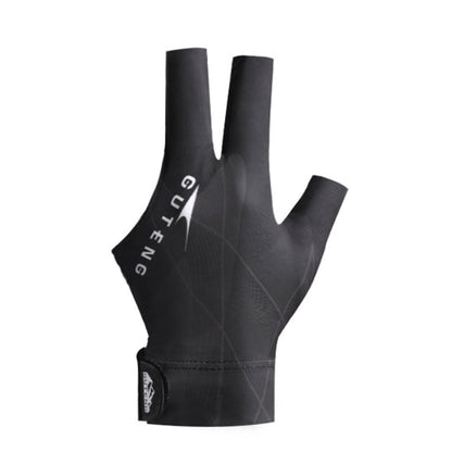 GUTENG Three Finger Thin Breathable Wear-Resistant Non-Slip Snooker Billiard Gloves, Left Hand Half Finger (Printed Red), Left Hand Half Finger (Printed Black), Left Hand Half Finger (Printed Blue), Left Hand Full Finger (Gray)