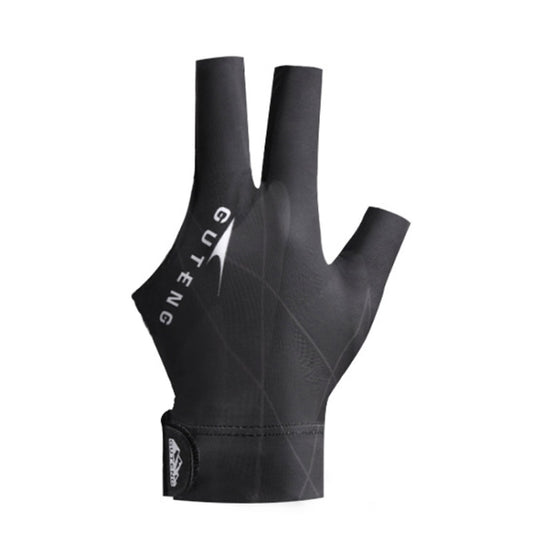 GUTENG Three Finger Thin Breathable Wear-Resistant Non-Slip Snooker Billiard Gloves, Left Hand Half Finger (Printed Red), Left Hand Half Finger (Printed Black), Left Hand Half Finger (Printed Blue), Left Hand Full Finger (Gray)