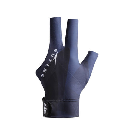 GUTENG Three Finger Thin Breathable Wear-Resistant Non-Slip Snooker Billiard Gloves, Left Hand Half Finger (Printed Red), Left Hand Half Finger (Printed Black), Left Hand Half Finger (Printed Blue), Left Hand Full Finger (Gray)
