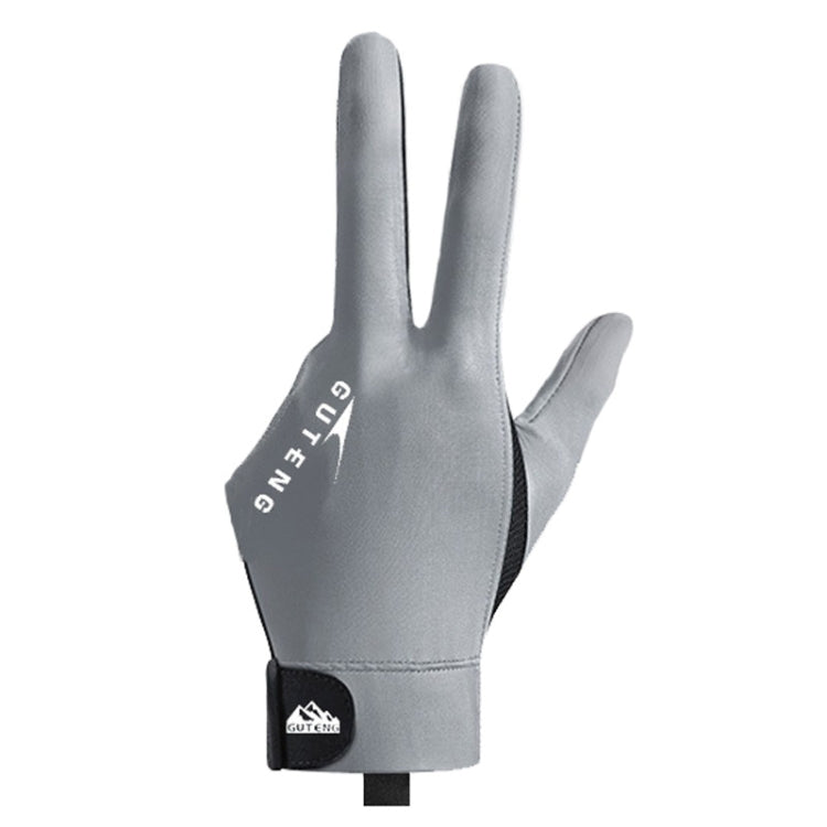 GUTENG Three Finger Thin Breathable Wear-Resistant Non-Slip Snooker Billiard Gloves, Left Hand Half Finger (Printed Red), Left Hand Half Finger (Printed Black), Left Hand Half Finger (Printed Blue), Left Hand Full Finger (Gray)