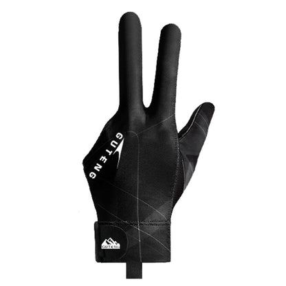 GUTENG Three Finger Thin Breathable Wear-Resistant Non-Slip Snooker Billiard Gloves, Left Hand Half Finger (Printed Red), Left Hand Half Finger (Printed Black), Left Hand Half Finger (Printed Blue), Left Hand Full Finger (Gray)
