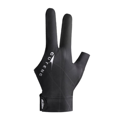 GUTENG Three Finger Thin Breathable Wear-Resistant Non-Slip Snooker Billiard Gloves, Left Hand Half Finger (Printed Red), Left Hand Half Finger (Printed Black), Left Hand Half Finger (Printed Blue), Left Hand Full Finger (Gray)