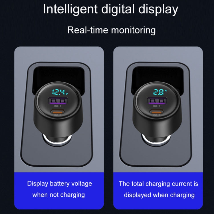 65W Dual Port A+C High Power Car Fast Charger Auto Cigarette Lighter, S-31