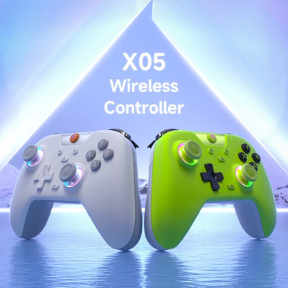 EasySMX X05 Wireless Gamepad Hall RGB Effect Controller For PC / Phone / Switch / Steam Deck, Green, White