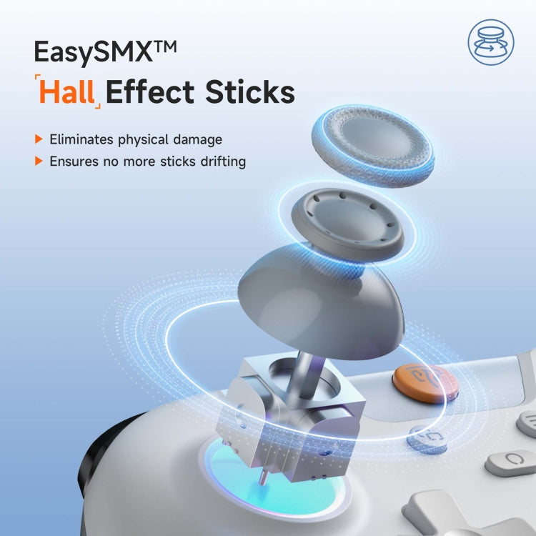 EasySMX X05 Wireless Gamepad Hall RGB Effect Controller For PC / Phone / Switch / Steam Deck, Green, White