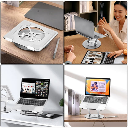 Aluminum Alloy Laptop Stand Notebook Riser with 360 Degree Rotating Base,, s11