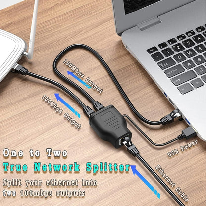 Network 1 In 2 Sharer RJ45 1 To 2 Network Splitter, Adaptor