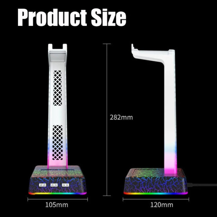Z3 Cracked With 3USB Expansion Port Headphone Stand RGB Ambient Light Headphone Display Holder