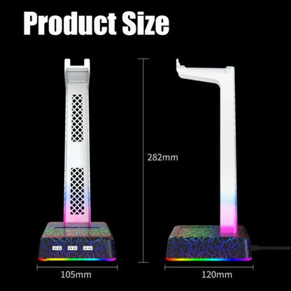 Z3 Cracked With 3USB Expansion Port Headphone Stand RGB Ambient Light Headphone Display Holder