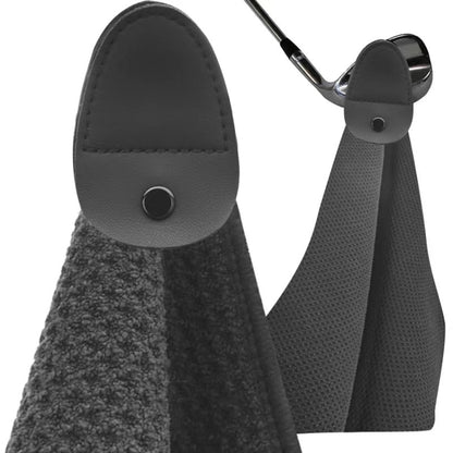 Magnetic Golf Towel Microfiber Waffle Pattern Golf Cleaning Towel, Black, Gray, White