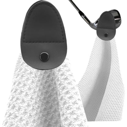 Magnetic Golf Towel Microfiber Waffle Pattern Golf Cleaning Towel, Black, Gray, White
