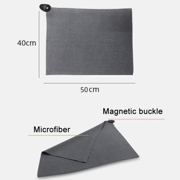 Magnetic Golf Towel Microfiber Waffle Pattern Golf Cleaning Towel, Black, Gray, White
