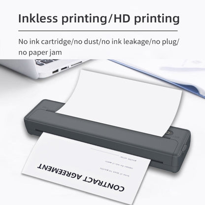 A4-XZ 203DPI A4 Home Portable Smart Wireless Inkless Thermal Printer, White, Black