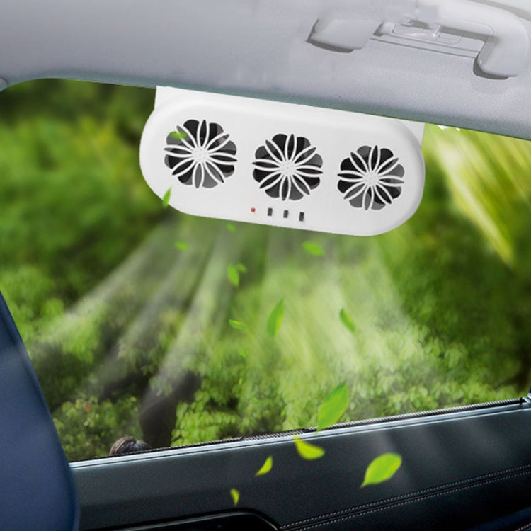 USB Plug-In Car Window Exhaust Fan Car Air Circulation Cooling Ventilation Fan, Solar White, Solar Black, White, Black