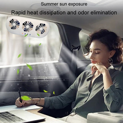USB Plug-In Car Window Exhaust Fan Car Air Circulation Cooling Ventilation Fan, Solar White, Solar Black, White, Black