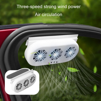 USB Plug-In Car Window Exhaust Fan Car Air Circulation Cooling Ventilation Fan, Solar White, Solar Black, White, Black