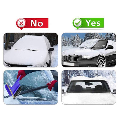 Automobile Silver Coated Cloth Sunshade Snow Shield, Front Rubber Band, Rear Rubber Band