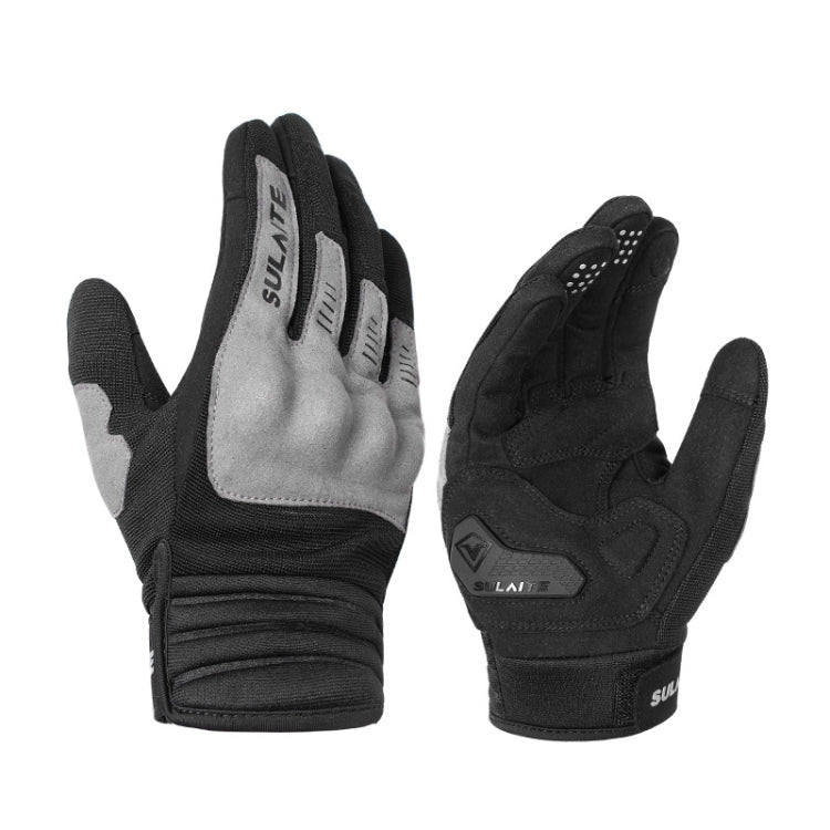 SULAITE Motorcycle Riding Breathable Conductive Touch Screen Full Finger Gloves, XL, XXL, M, L