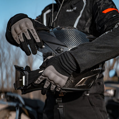 SULAITE Motorcycle Riding Breathable Conductive Touch Screen Full Finger Gloves, XL, XXL, M, L