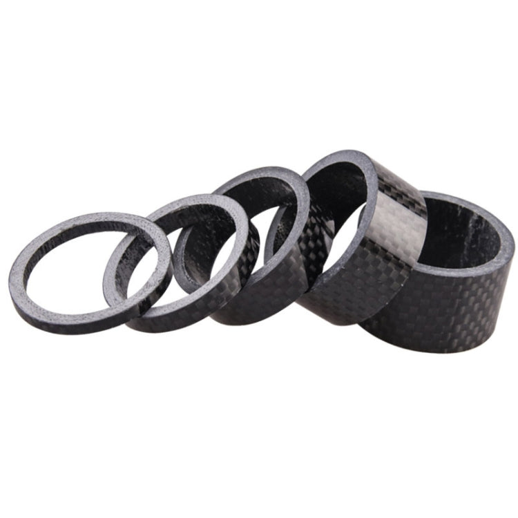 Bicycle Carbon Fiber Gasket Fork Bowl Set Handlebar Pad 3/5/10/15/20mm, 5pcs /Set